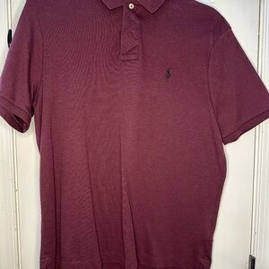 Polo Ralph Lauren Polo Shirt Cotton Maroon Size M Classic Fit
